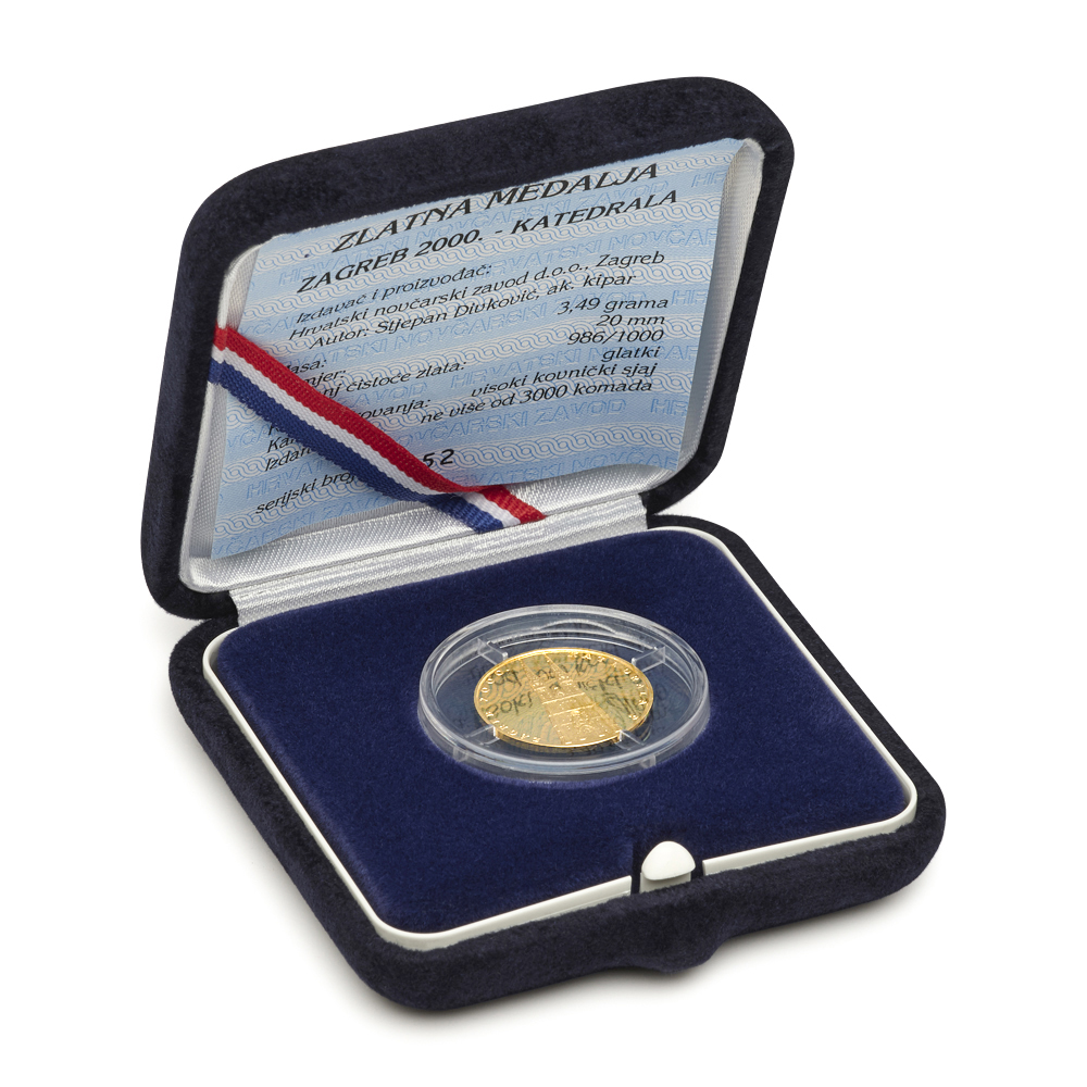 Zlatna medalja Zagrebačka katedrala + kutija - Slika 3
