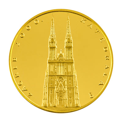 Zlatna medalja Zagrebačka katedrala + kutija