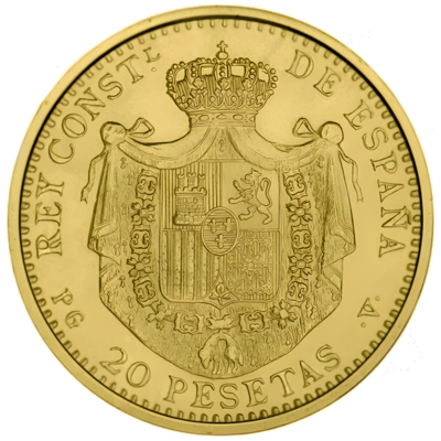 20 španjolskih pezeta - Alfonso XIII